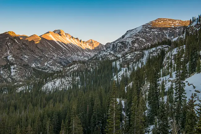 Dream Lake Trail view of Longs Peak